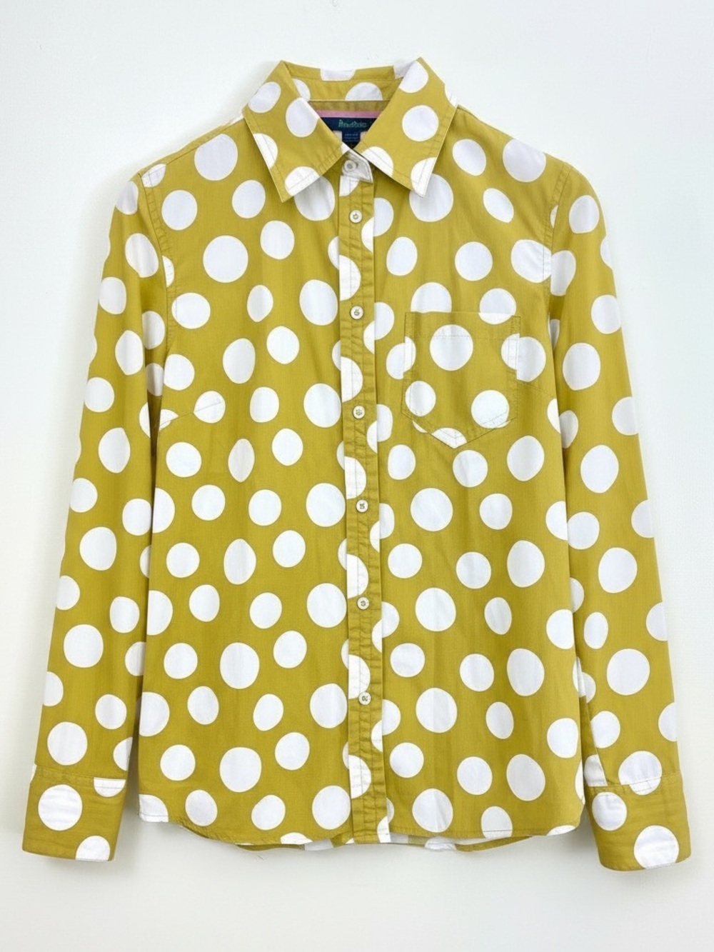 Boden polka dot long sleeve button up blouse sz 10